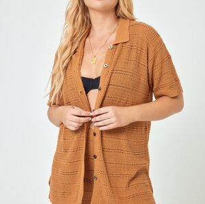 L*Space Marbella Crochet Top Swim Coverup Mojave